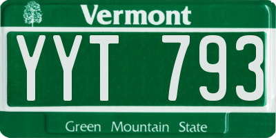VT license plate YYT793