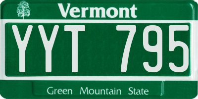 VT license plate YYT795