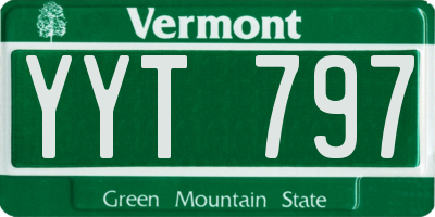 VT license plate YYT797