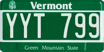 VT license plate YYT799