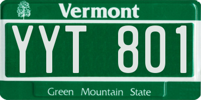 VT license plate YYT801