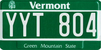 VT license plate YYT804