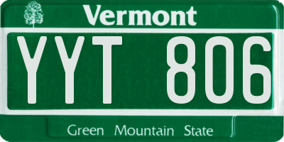 VT license plate YYT806