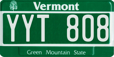VT license plate YYT808