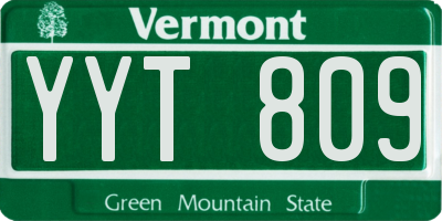 VT license plate YYT809
