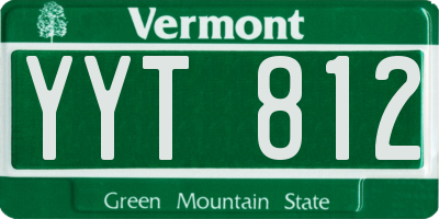 VT license plate YYT812