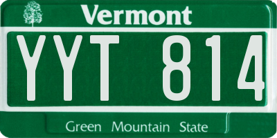 VT license plate YYT814