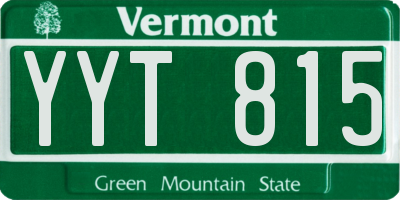 VT license plate YYT815