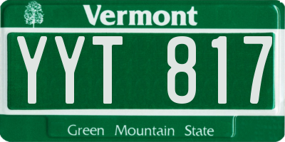VT license plate YYT817