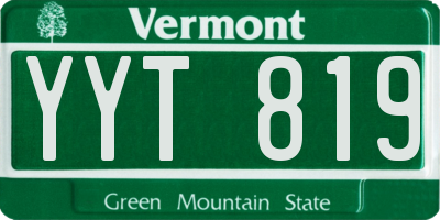 VT license plate YYT819