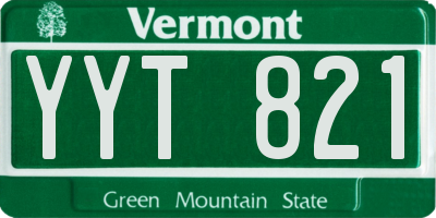 VT license plate YYT821