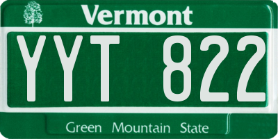 VT license plate YYT822