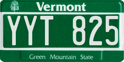 VT license plate YYT825