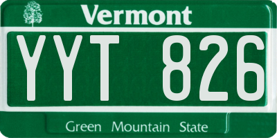 VT license plate YYT826