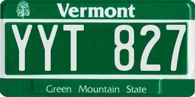 VT license plate YYT827