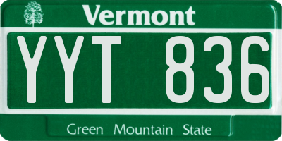 VT license plate YYT836