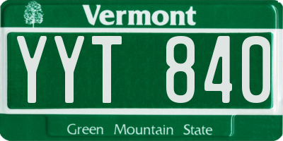 VT license plate YYT840