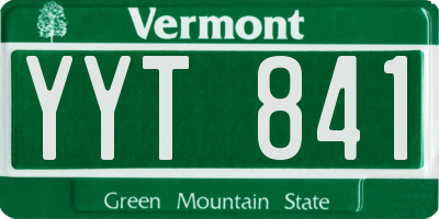 VT license plate YYT841