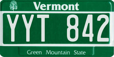 VT license plate YYT842