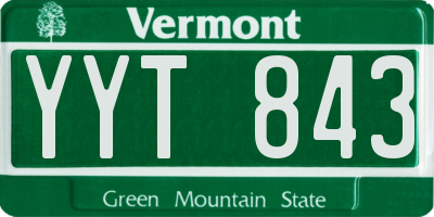 VT license plate YYT843