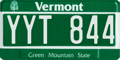 VT license plate YYT844
