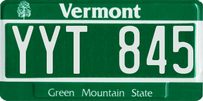 VT license plate YYT845
