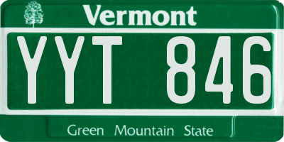 VT license plate YYT846