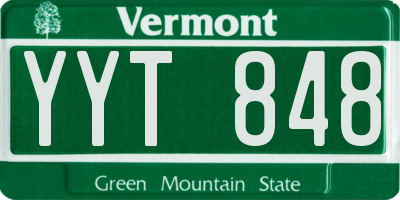 VT license plate YYT848
