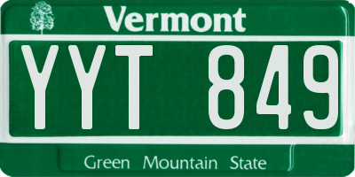 VT license plate YYT849