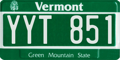 VT license plate YYT851