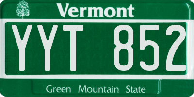 VT license plate YYT852