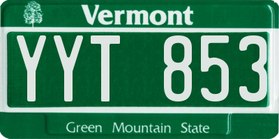 VT license plate YYT853