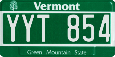 VT license plate YYT854