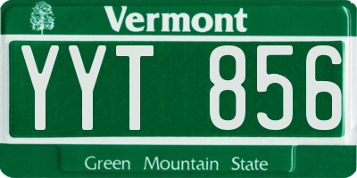 VT license plate YYT856