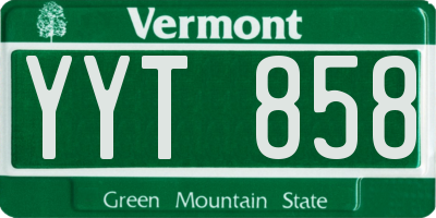 VT license plate YYT858