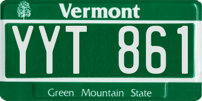 VT license plate YYT861