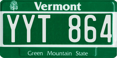 VT license plate YYT864