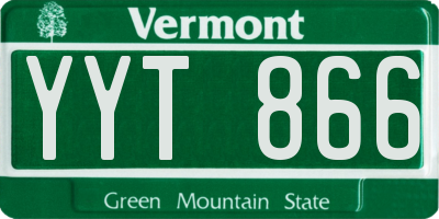 VT license plate YYT866