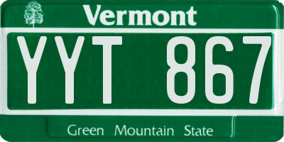 VT license plate YYT867