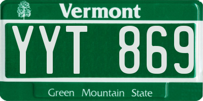 VT license plate YYT869