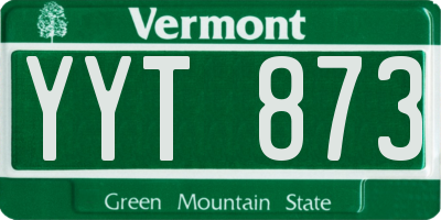 VT license plate YYT873