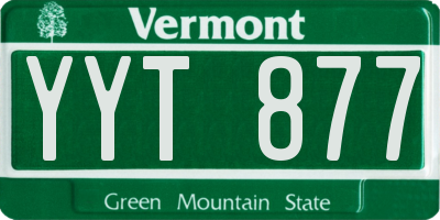 VT license plate YYT877