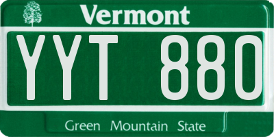 VT license plate YYT880