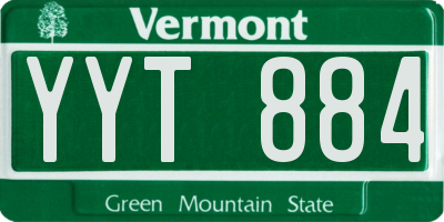 VT license plate YYT884