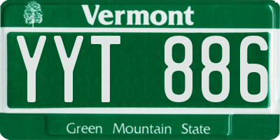 VT license plate YYT886
