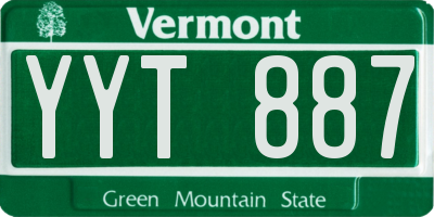 VT license plate YYT887