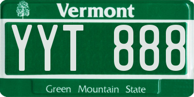 VT license plate YYT888