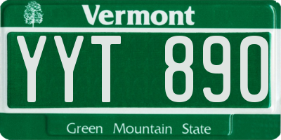VT license plate YYT890