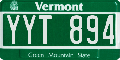 VT license plate YYT894