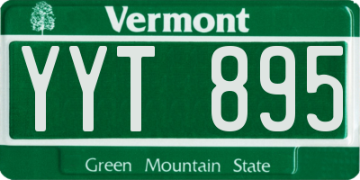VT license plate YYT895